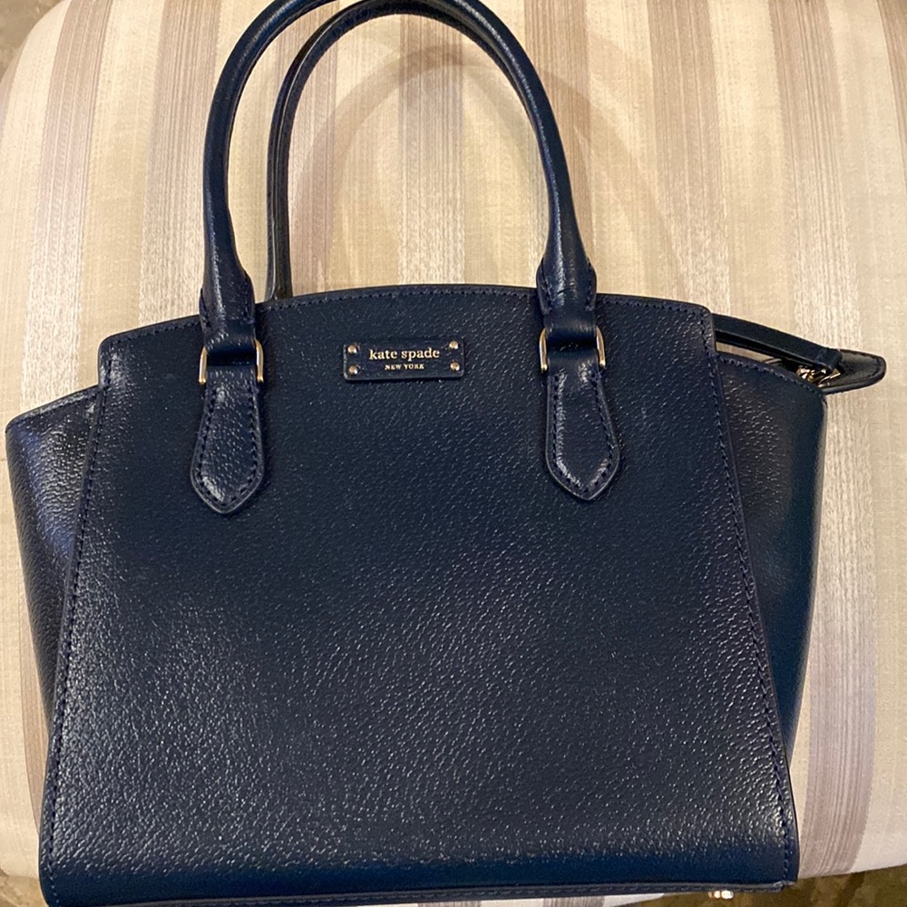 Kate Soade dark blue crossbody, pristine condition.